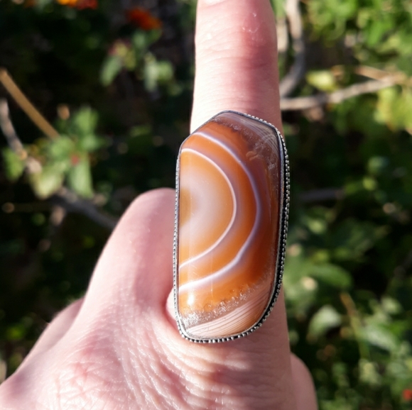 New Botswana Agate 925 Silver Ring. - Picture 1 of 8